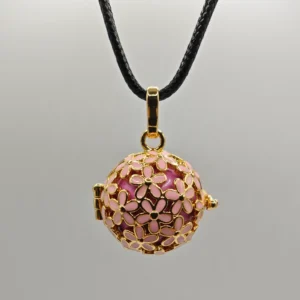 Colgante Llamador de Ángeles para embarazadas Floralia Rosa y Dorado - ANTIAPORA - Imagen 2