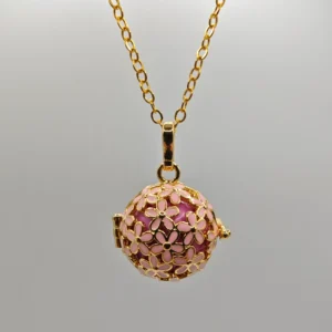 Colgante Llamador de Ángeles para embarazadas Floralia Rosa y Dorado - ANTIAPORA