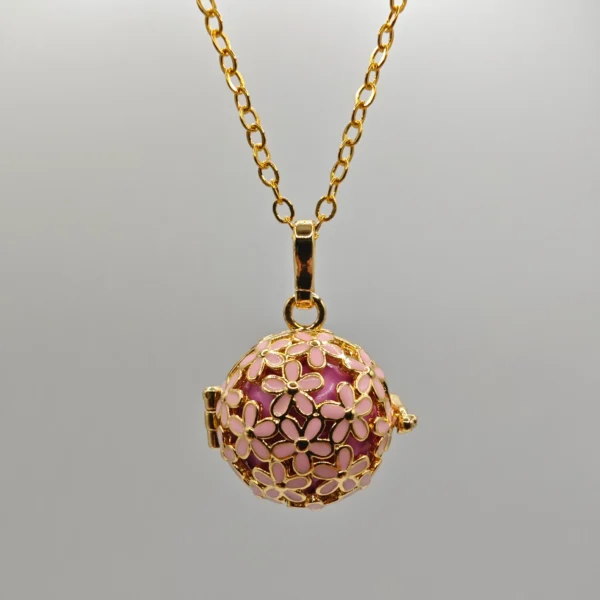 Colgante Llamador de Ángeles para embarazadas Floralia Rosa y Dorado - ANTIAPORA