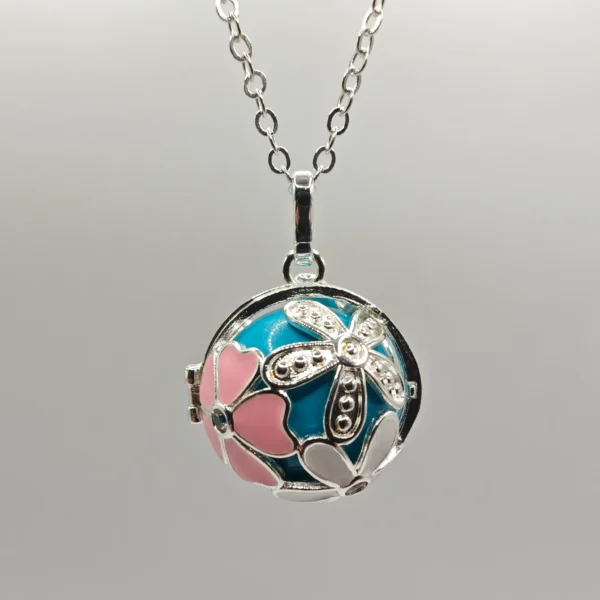 Llamador de Ángeles Rosella Azul Plata - ANTIAPORA